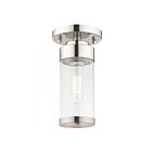 Livex Lighting Hillcrest 40480-05 1-Light 60W Polished Chrome Semi Flush Mount