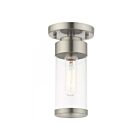 Livex Lighting Hillcrest 40480-91 1-Light 60W Brushed Nickel Semi Flush Mount