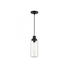 Livex Lighting 40614-04 Oakhurst 1-Light 75W Black with Brushed Nickel Accent Pendant