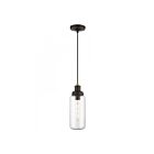 Livex Lighting 40614-07 Oakhurst 1-Light 75W Bronze with Antique Brass Accent Pendant