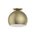 Livex Lighting Piedmont 40800-01 1-Light 40W Antique Brass Semi Flush Mount