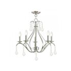 Livex Lighting 40845-91 Caterina 5-Lights 300W Brushed Nickel Chandelier