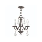 Livex Lighting 40875-04 Daphne 3-Lights 180W Black with Antique Brass Finish Accents Chandelier