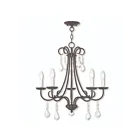 Livex Lighting 40878-04 Daphne 5-Lights 300W Black with Antique Brass Finish Accents Chandelier