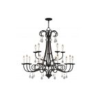Livex Lighting 40883-91 Glendale 15-Lights 900W Brushed Nickel with English Bronze Accents Chandelier