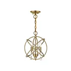 Livex Lighting 40903-01 Aria 3-Lights 180W Antique Brass Convertible Semi Flush Mount or Chandelier
