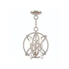 Livex Lighting 40903-35 Aria 3-Lights 180W Polished Nickel Convertible Semi Flush Mount or Chandelier