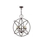 Livex Lighting 40905-07 Aria 5-Lights 300W Bronze with Antique Brass Candles Chandelier