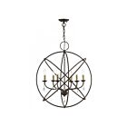 Livex Lighting 40906-07 Aria 6-Lights 360W Bronze with Antique Brass Finish Candles Chandelier