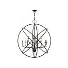 Livex Lighting 40909-07 Aria 12-Lights 720W Bronze with Antique Brass Finish Candles Chandelier