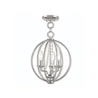 Livex Lighting 40913-05 Arabella 3-Lights 180W Polished Chrome Convertible Semi Flush Mount or Chandelier