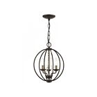 Livex Lighting 40913-07 Arabella 3-Lights 180W Bronze with Antique Brass Finish Candles Convertible Semi Flush Mount or Chandelier