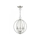 Livex Lighting 40913-91 Arabella 3-Lights 180W Brushed Nickel Convertible Semi Flush Mount or Chandelier