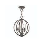 Livex Lighting 40913-92 Arabella 3-Lights 180W English Bronze Convertible Semi Flush Mount or Chandelier