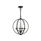 Livex Lighting 40914-04 Arabella 4-Lights 240W Black with Brushed Nickel Finish Candles Convertible Semi Flush Mount or Chandelier