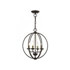 Livex Lighting 40914-07 Arabella 4-Lights 240W Bronze with Antique Brass Finish Candles Convertible Semi Flush Mount or Chandelier