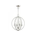 Livex Lighting 40914-91 Arabella 4-Lights 240W Brushed Nickel Convertible Semi Flush Mount or Chandelier