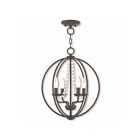 Livex Lighting 40914-92 Arabella 4-Lights 240W English Bronze Convertible Semi Flush Mount or Chandelier