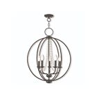 Livex Lighting 40916-04 Arabella 5-Lights 300W Black with Brushed Nickel Finish Candles Chandelier