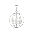 Livex Lighting 40919-04 Arabella 6-Lights 360W Black with Brushed Nickel Finish Candles Chandelier