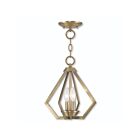 Livex Lighting 40922-01 Prism 2-Lights 120W Antique Brass Convertible Semi Flush Mount or Pendant