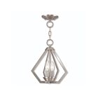 Livex Lighting 40922-91 Prism 2-Lights 120W Brushed Nickel Convertible Semi Flush Mount or Pendant