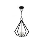 Livex Lighting 40923-04 Prism 3-Lights 180W Black with Brushed Nickel Cluster Convertible Semi-Flush Mount or Pendant