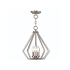 Livex Lighting 40923-91 Prism 3-Lights 180W Brushed Nickel Convertible Semi Flush Mount or Pendant
