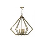 Livex Lighting 40926-04 Prism 6-Lights 360W Black with Brushed Nickel Cluster Chandelier