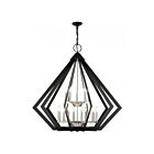 Livex Lighting 40928-04 Prism 15-Lights 900W Black with Brushed Nickel Cluster Chandelier