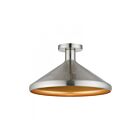 Livex Lighting Geneva 40950-91 1-Light 40W Brushed Nickel Semi Flush Mount