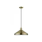 Livex Lighting 40953-01 Geneva 1-Light 60W Antique Brass Pendant