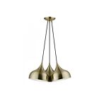 Livex Lighting 40983-01 Amador 3-Lights 180W Antique Brass Pendant