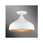 Livex Lighting Amador 41050-69 1-Light 40W Shiny White with Polished Chrome Accents Semi Flush Mount