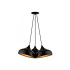 Livex Lighting 41053-68 Amador 3-Lights 180W Shiny Black with Polished Chrome Accents Pendant