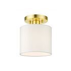Livex Lighting Meridian 41094-12 1-Light 60W Satin Brass Semi Flush Mount