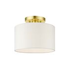 Livex Lighting Meridian 41095-12 1-Light 60W Satin Brass Semi Flush Mount