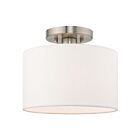 Livex Lighting Meridian 41095-91 1-Light 60W Brushed Nickel Semi Flush Mount
