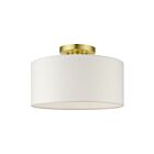 Livex Lighting Meridian 41097-12 1-Light 60W Satin Brass Semi Flush Mount
