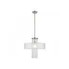 Livex Lighting 41121-91 Vista 1-Light 100W Brushed Nickel Pendant