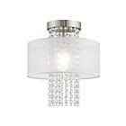 Livex Lighting Bella Vista 41124-91 1-Light 40W Brushed Nickel Semi Flush Mount