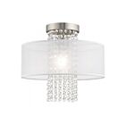 Livex Lighting Bella Vista 41125-91 1-Light 60W Brushed Nickel Semi Flush Mount