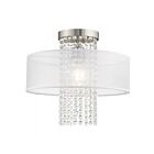 Livex Lighting Bella Vista 41126-91 1-Light 60W Brushed Nickel Semi Flush Mount