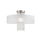 Livex Lighting Bella Vista 41127-91 1-Light 100W Brushed Nickel Semi Flush Mount