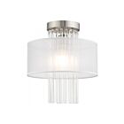 Livex Lighting Alexis 41144-91 1-Light 40W Brushed Nickel Semi Flush Mount