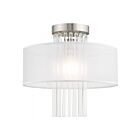 Livex Lighting Alexis 41145-91 1-Light 60W Brushed Nickel Semi Flush Mount