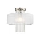 Livex Lighting Alexis 41146-91 1-Light 60W Brushed Nickel Semi Flush Mount
