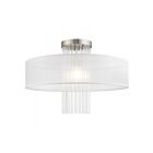 Livex Lighting Alexis 41147-91 1-Light 100W Brushed Nickel Semi Flush Mount