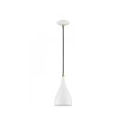Livex Lighting 41171-13 Amador 1-Light 60W Textured White with Antique Brass Accents Pendant