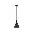 Livex Lighting 41171-14 Amador 1-Light 60W Textured Black with Antique Brass Accents Pendant